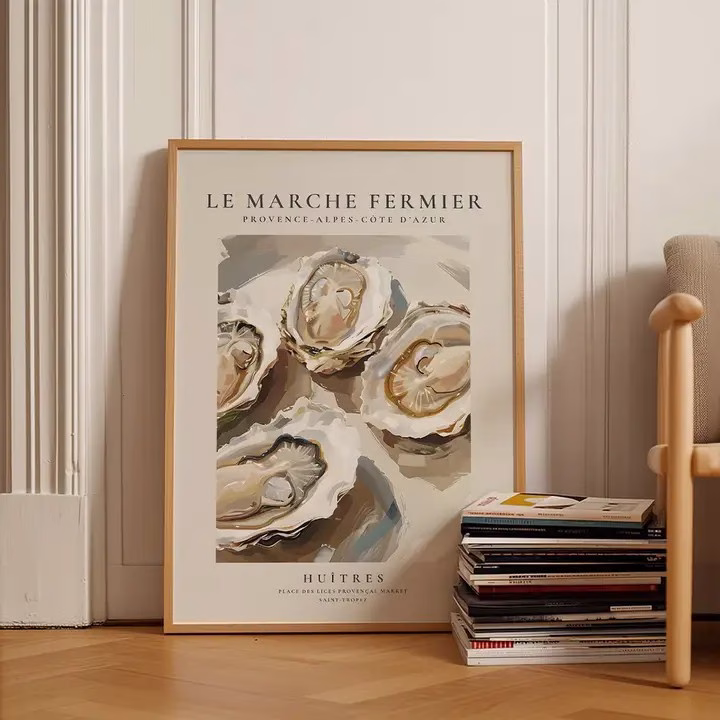 Farmer's Market, Oysters, Art Print (A3)