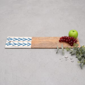 Wooden Grazing Board (Blue Chevron)